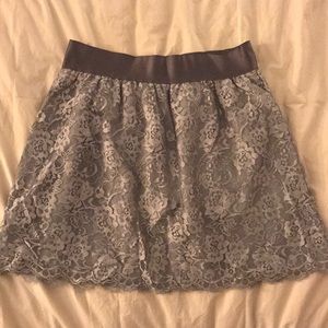 J. Crew skirt, silver/grey lace